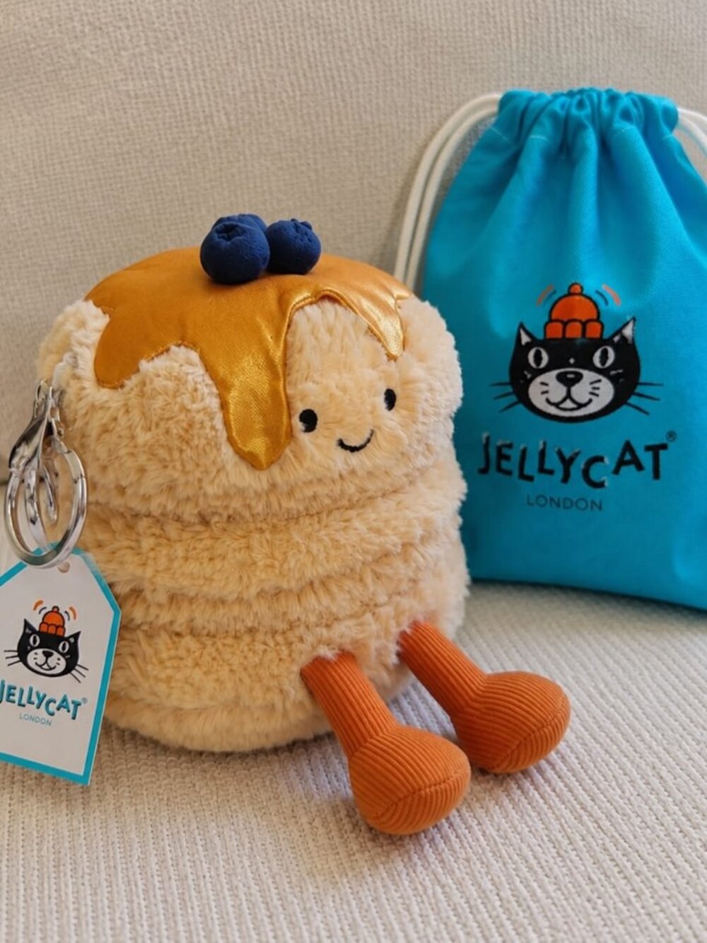 Jellycat Amuseables Pancake Bag KeyChain Charm Plush | Keychain With Tags - Picture 3 of 4